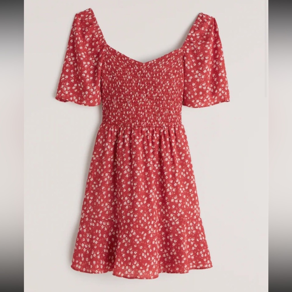 Abercrombie & Fitch Flutter Sleeve Smocked Mini Dress